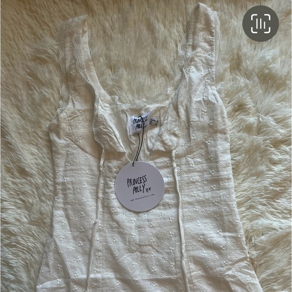 Princess Polly Merelle White Eyelet Lace Mini Dress Ladies US 2 NWOT - Picture 5 of 6